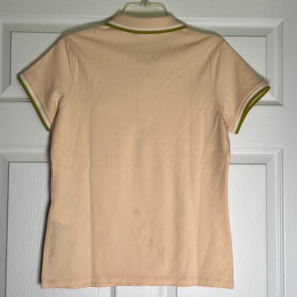 Levi's Short Sleeve Collared Housemark Polo Shirt Mens M Beige w/ Green Trim NWT - Picture 2 of 6